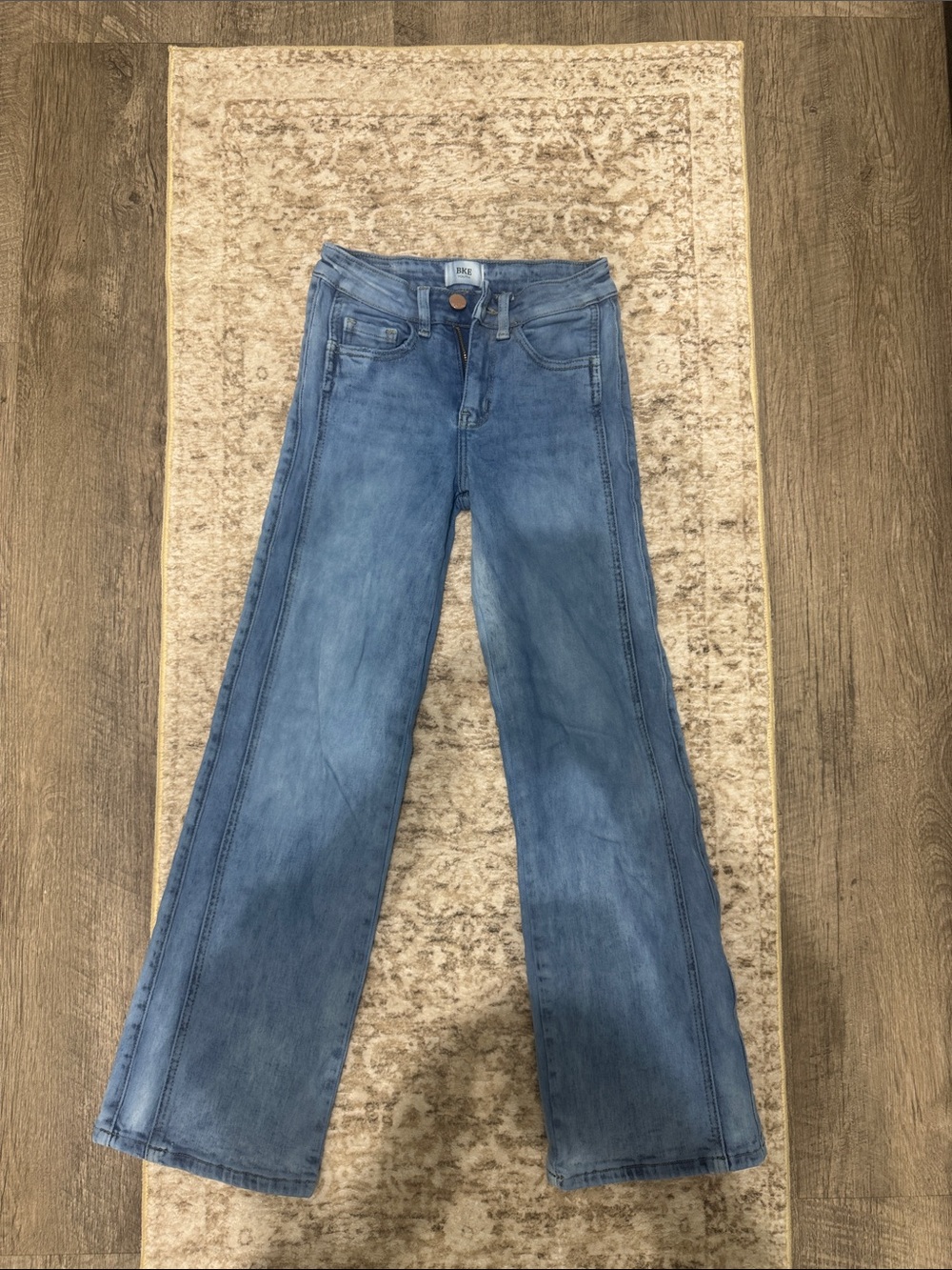 BKE Women's Wide Leg Jeans in Light Blue Denim